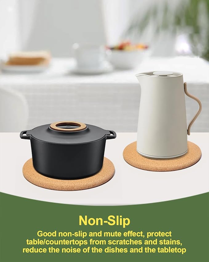 6 PCS Heat Resistant Cork Trivets - Image 4