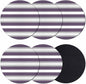 Purple Grey Stripe Coasters Set of 6, Minimalist Farmhouse Striped Soft by PIEPLE