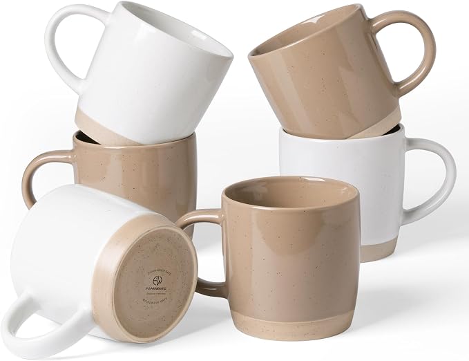 famiware Coffee Mugs for 6, 13 oz Mug Set, Dringking Cup by Famiware