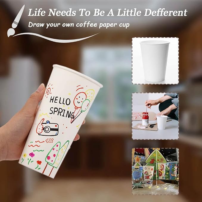 Lamosi 1000 Count 12 oz Paper Coffee Cups, Drinks - Image 5