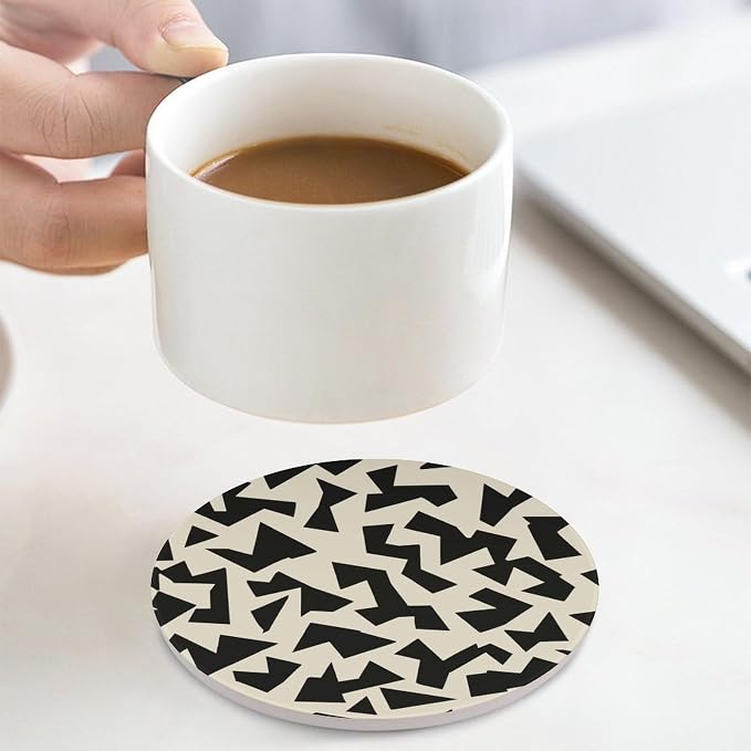 Minimalist Fragmented Angular Shapes Coasters Set of 4 Absorbent Coasters - Image 8