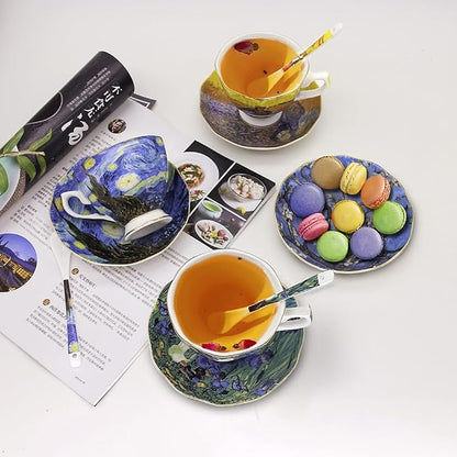 Bone China Cup &Saucer Set, 7oz- Van Gogh's Paintings - Image 4