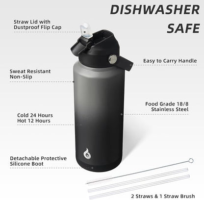 BJPKPK 32oz Insulated Water Bottle, Stainless Steel Bottle - Image 3