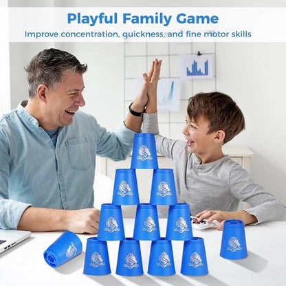 yeesport 24 Sport Stacking Cups Blue/Green Training Game - Image 4