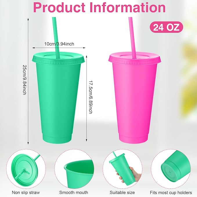 Honeydak 30 Pack Tumbler with Straw and Lid Bulk Cups - Image 3