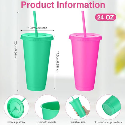 Honeydak 30 Pack Tumbler with Straw and Lid Bulk Cups - Image 3