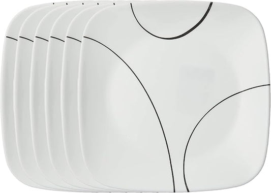 Corelle Vitrelle 6-Piece Salad Plate Set, Triple Layer Glass and Chip Resistant by Corelle