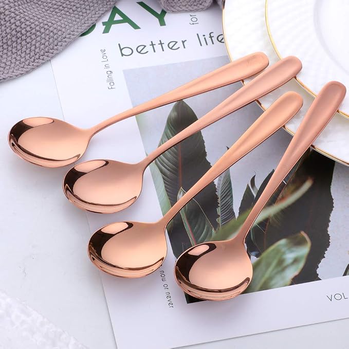 Buyer Star Bouillon Spoon Sets, 7-Inch Round Soup Spoons, Stainless Steel - Image 2
