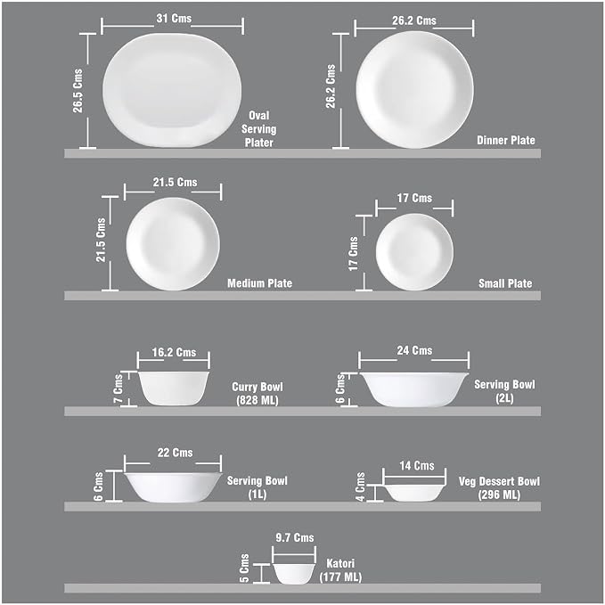 Corelle Vitrelle 6-Piece Soup/Cereal Bowl Set Triple Layer Glass and Chip - Image 3