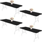 4 Pack Spandex Table Top Cap Cover Stretch Fitted Washable Elastic Rectangle Tablecloth for 6 FT Folding Tables for Indoor Outdoor Party (72 x 30 Inches, Black)