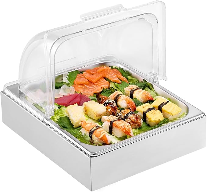 VEVOR Countertop Food Serving Display Container, 1 x 1/2 Pan Stainless Steel by VEVOR