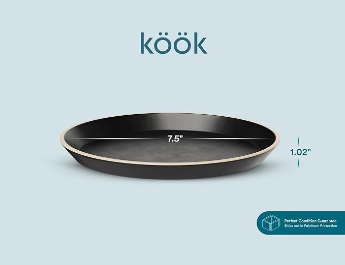 KooK Salad Plates, Ceramic Round Dishes - Image 5