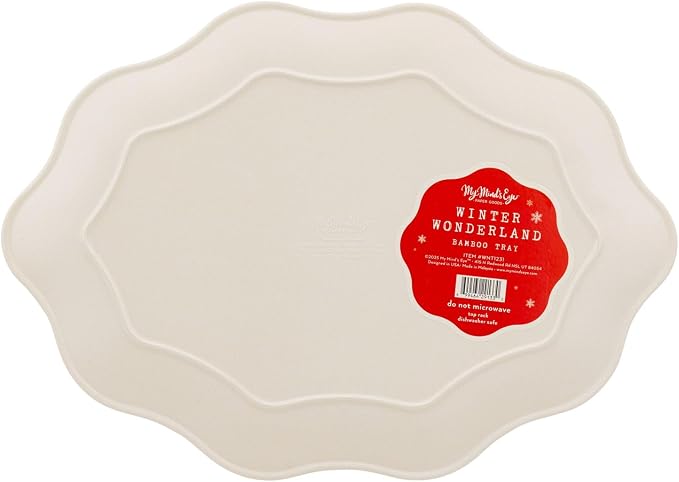 Red Vintage Merry Christmas Bamboo Tray – 17" x 12.5" Holiday Serving Tray – - Image 2
