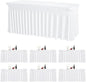 6 Pack White Rectangle Tablecloth 72 Inch with Elastic Skirt - Wrinkle-Resistant Spandex Fitted 6FT Table, Stretchable Table Cover for Wedding Banquet Birthday Party Buffet Restaurant