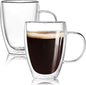 12 Oz Double Walled Glass Coffee Mugs by Wells