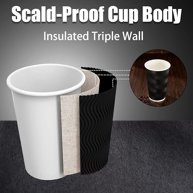 Lamosi 3 Pack 16oz Ripple Insulated Disposable Cups - Image 3
