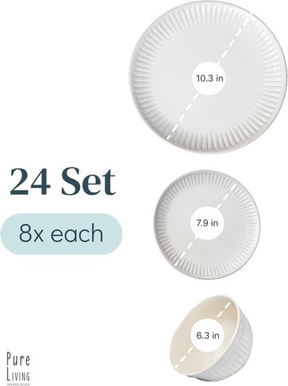 24 Piece Stoneware Dinnerware Set - Image 3