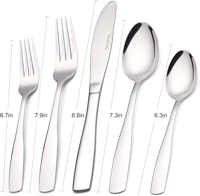 Silverware Set, 20-Piece Stainless Steel Flatware set, Tableware Cutlery Set - Image 2