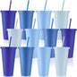 Skylety 12 Pcs Gray Blue Plastic Cups by Skylety