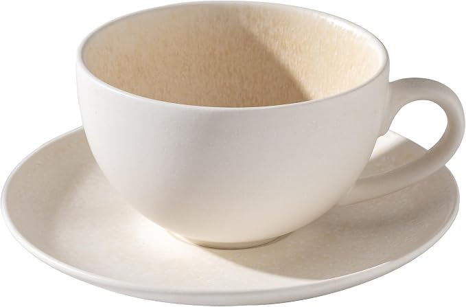Ceramic Latte Art Mug With Saucer - 10 oz - Image 6