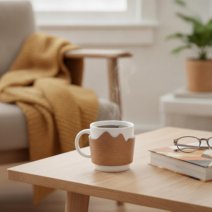 Office Desk & Home Coffee Station Accessory, Wooden Cup Sleeve - Image 3