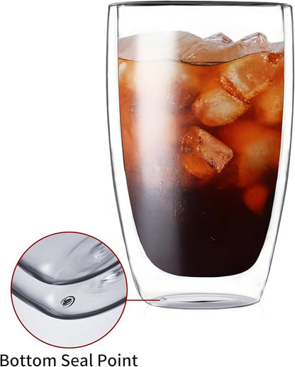 DOPUDO 17oz Double Wall Glass Coffee Mugs Set of 2, Insulated Coffee Mug - Image 7