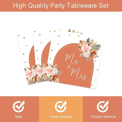 Bohemian Mr. and Mrs Tableware Party Decorations - Image 4