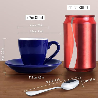 homEdge Porcelain Espresso Shot Cup Set - 80 ml / 2.67 oz - Image 6