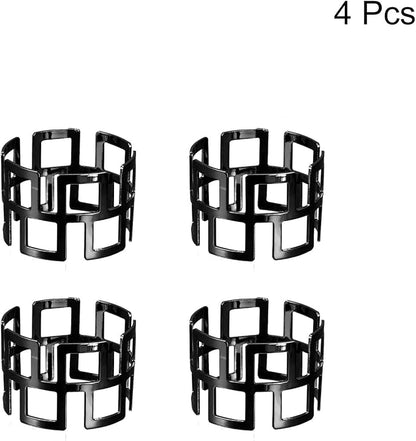 uxcell Metal Napkin Rings Set of 4, Hollow Out Napkin Ring Holder Buckle - Image 3