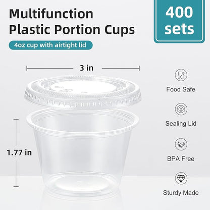 AOZITA 400 Set 4 oz Portion Cups, Jello Shot Cups - Image 2