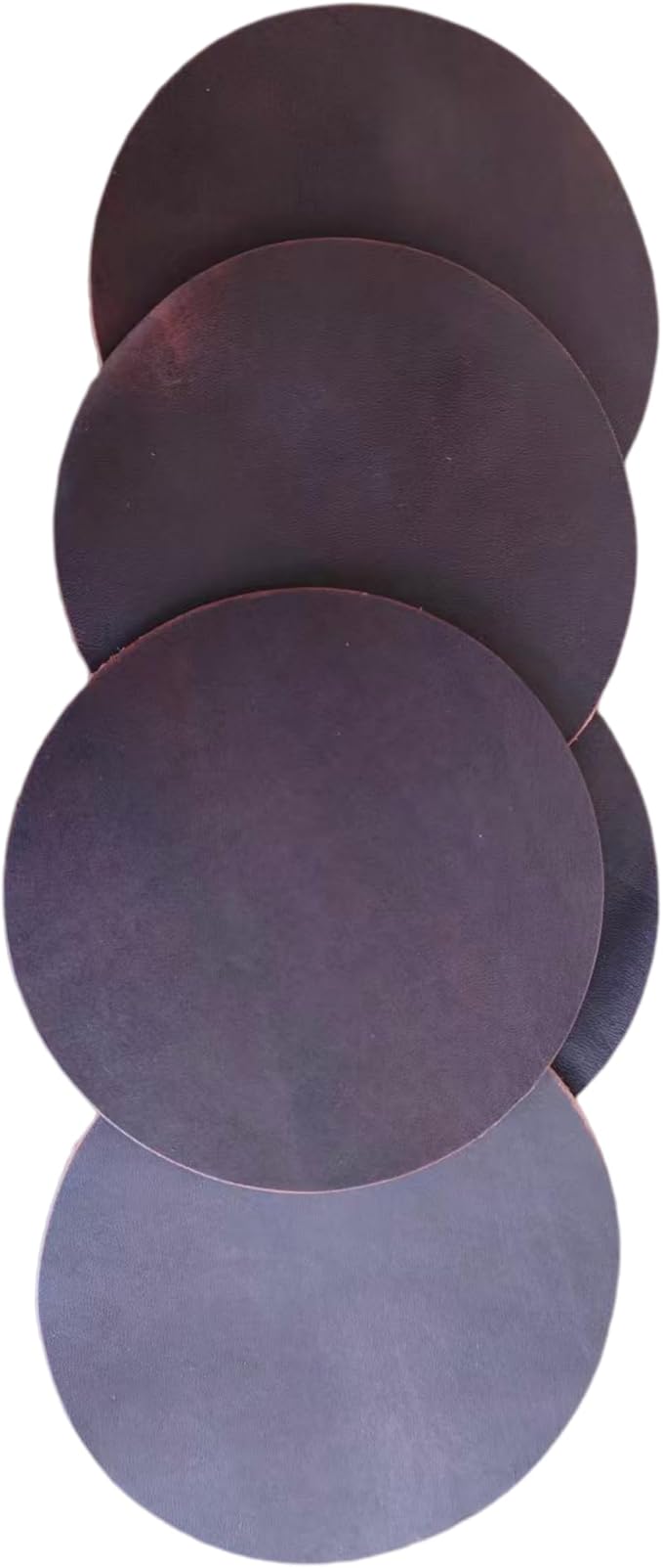 Full Grain Genuine Leather, Oil Wax Brown, 11cm Circular Coasters 5 pcs | - Image 2