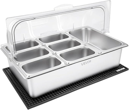 VEVOR Countertop Food Serving Display Container, Stainless Steel Food Salad by VEVOR