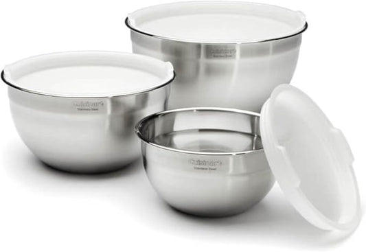 Cuisinart Mixing Bowl Set, Nesting Bowls, Stainless Steel, 3-Piece | 1.5 by Cuisinart
