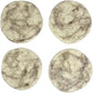 Humble Hilo Handmade Felt Coaster, 3.9 inches, Set of 4 (Thin White Marbelized)