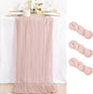 3 Pack Pink Table Runner 10ft Rustic Gauze Cheesecloth Table Decor | by MLMC