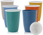 Homienly Wheat Straw Cups, Unbreakable Drinking Glasses 16oz, Beach-Colorful by HOMIENLY