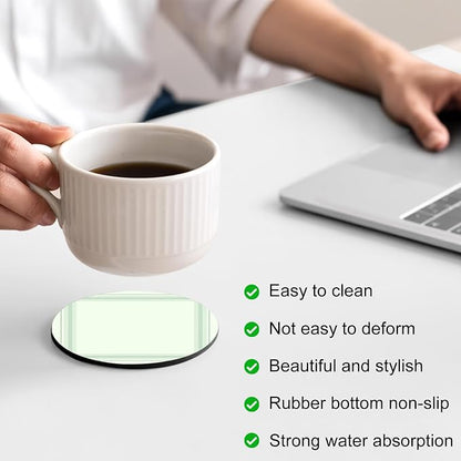 Sage Green Coasters Set of 6 Absorbent Coasters - Image 4