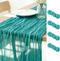 Teal Cheesecloth Table Runner 120 Inches 4 Pack Gauze Table Runner | Summer by LINXTAR
