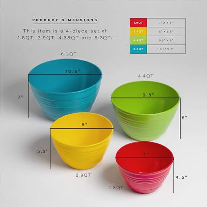 BINO | Mixing Bowl Set with Lids | Versatile Plastic Bowls - Image 6