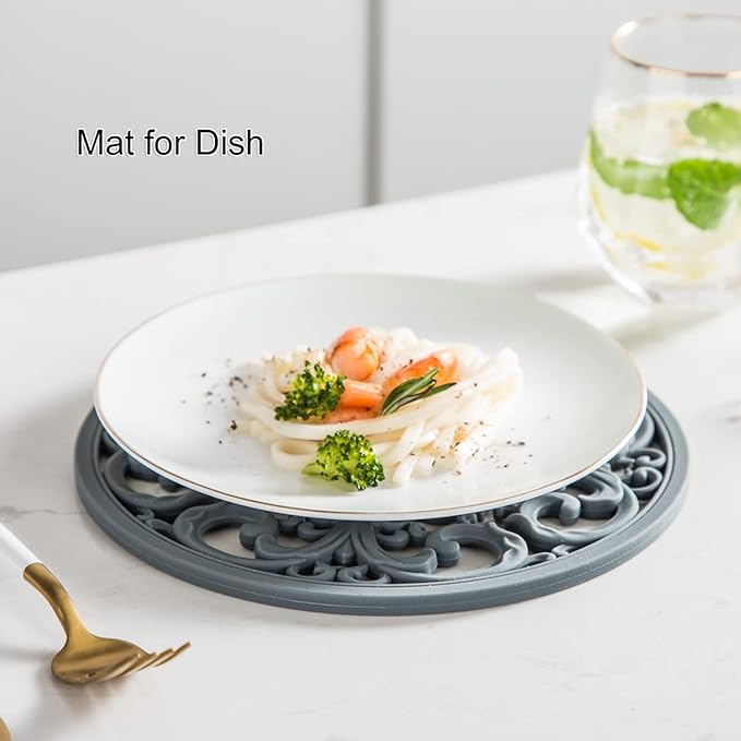 Extra Thick Silicone Trivet Mat for Hot Dishes, Hot Pots and Pans, Pot Holder, Hot Pad to Portect Your Table and Countertop, Kitchen Decor and Accessories,Merlot Red,Set of 3