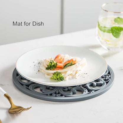 Extra Thick Silicone Trivet Mat for Hot Dishes, Hot Pots and Pans, Pot Holder, Hot Pad to Portect Your Table and Countertop, Kitchen Decor and Accessories,Merlot Red,Set of 3