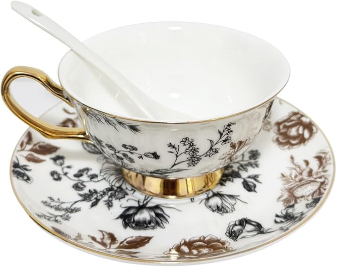 Bone China Tea Cup and Saucer Set by STAREARTH