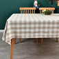 Gingham Tablecloth Rectangle Table Cloth Heavy Duty Cotton Checkered Table Cover for Spring Picnic Kitchen Dining(C-Beige, 52x98 inch)
