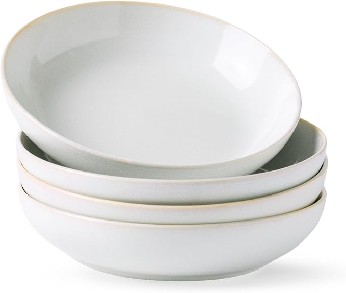 AmorArc 8.5'' Large Pasta Bowls, 36oz Stoneware Pasta Serving Bowls Set of 4 by AmorArc