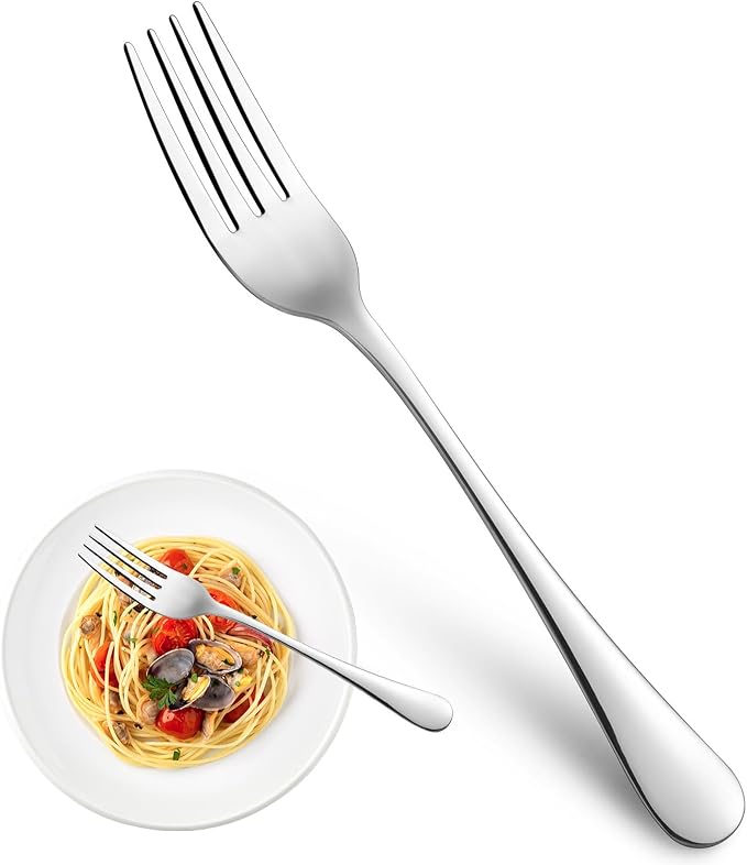 Dinner Forks, Table Forks, Flatware Forks, 8 Inches, Mirror Finish & Dishwasher by MUTNITT