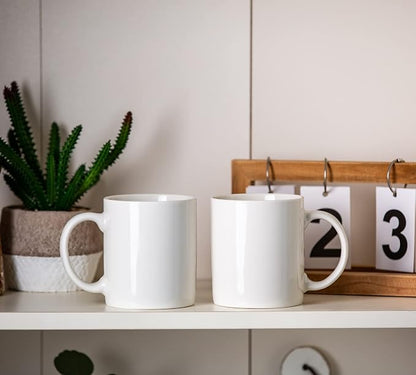 GBhome White Coffee Mugs Set of 12, 12 oz Ceramic Coffee Cups | Classic COffee - Image 8