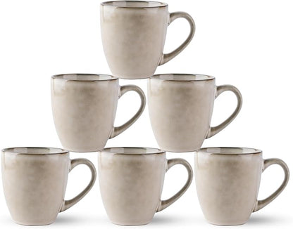 GBhome Ceramic Coffee Mugs Set of 6, 12oz Stoneware Coffee Mugs Set by GBhome