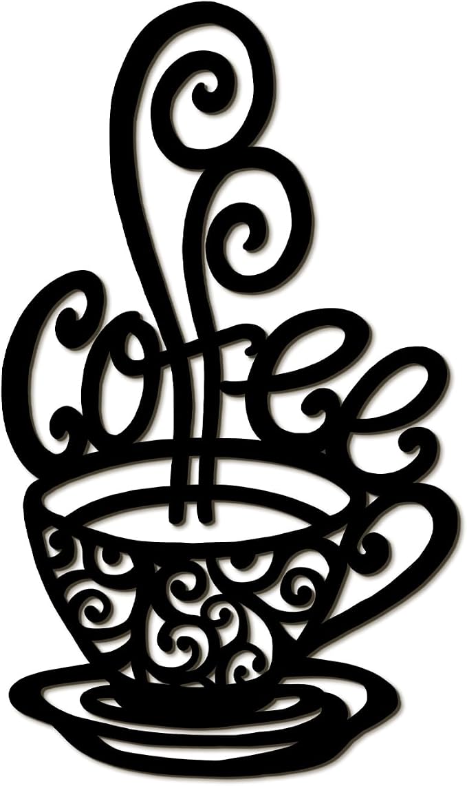 Oubasa Metal Coffee Cup Wall Decor, Minimalist Cafe Themed by OubasaMakeYourHomeAmazing