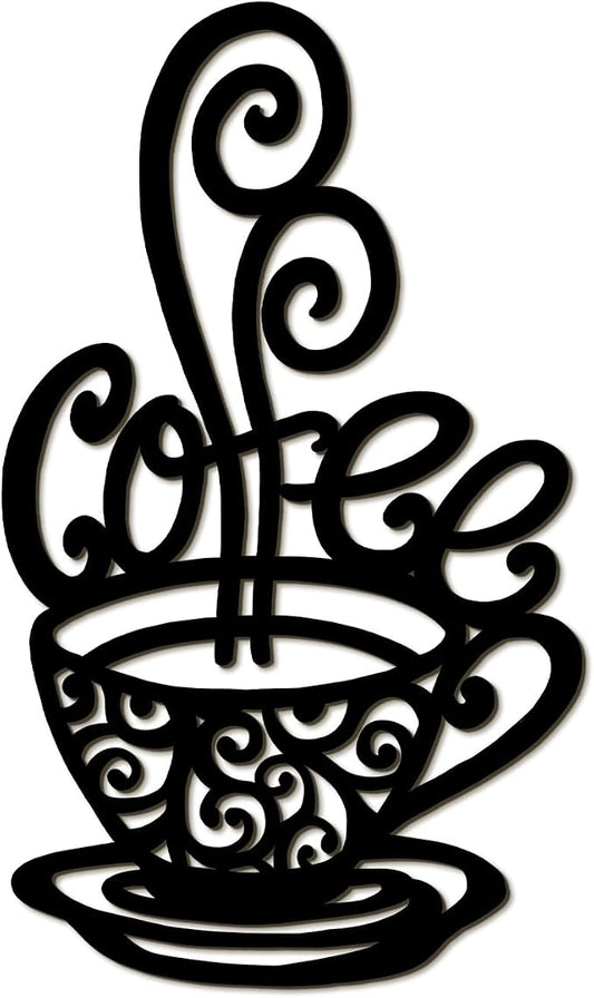 Oubasa Metal Coffee Cup Wall Decor, Minimalist Cafe Themed by OubasaMakeYourHomeAmazing