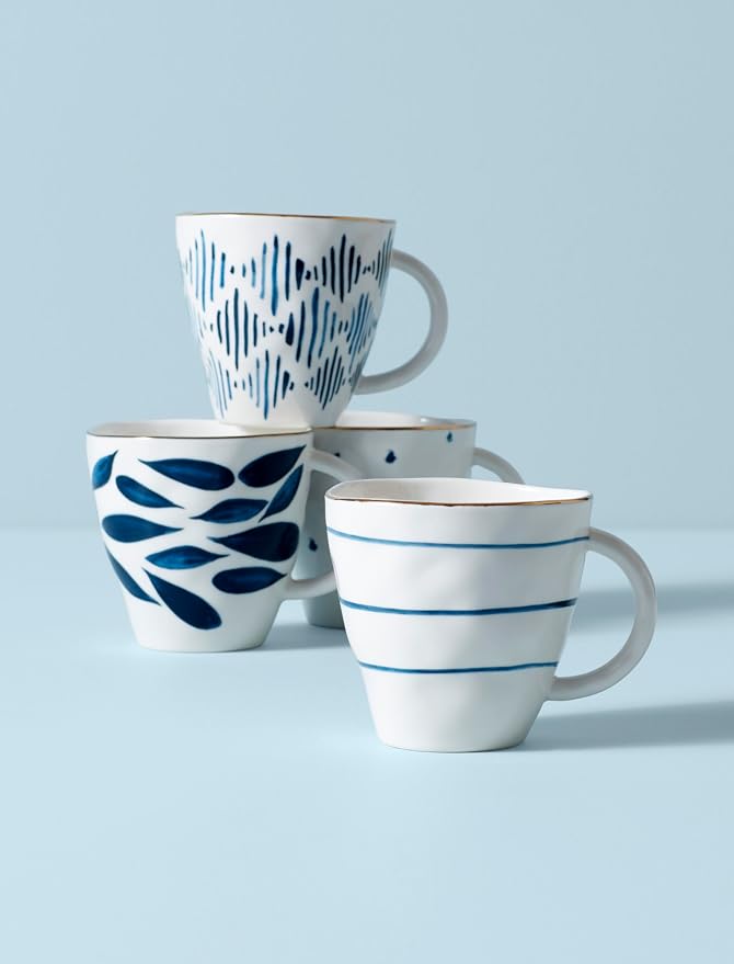 Lenox Blue Bay 4-Piece Dessert Mug Set, 2.75 LB | Dishwasher safe, microwave - Image 5